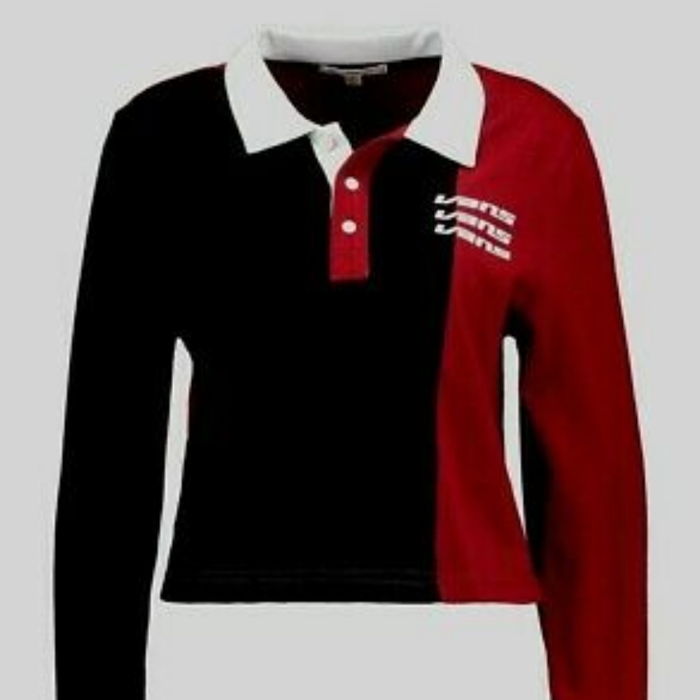 NWT Vans Super Speedee Long Sleeve Crop Rugby Top